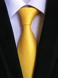 8 см классический дизайн галстук роскошный насыщенный желтый полосатый галстук высокое качество тканые Gravata