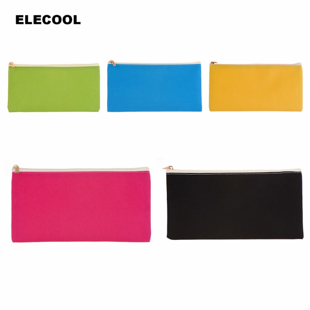 ELECOOL, 1 шт., модные многофункциональные однотонные холщовые инструменты для макияжа, косметический Органайзер на молнии, сумочка, кошелек для женщин, для макияжа