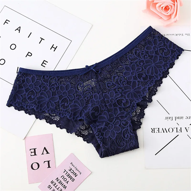Sexy Lace Panties Women Fashion Cozy Lingerie Tempting Soft Briefs High Quality Cotton Low Waist Cute Female Underwear Lenceria