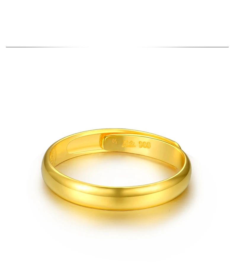 XXX 24K золотое кольцо Настоящее AU 999 твердые золотые кольца простые блестящие красивые высококлассные Модная классика ювелирные изделия Новинка