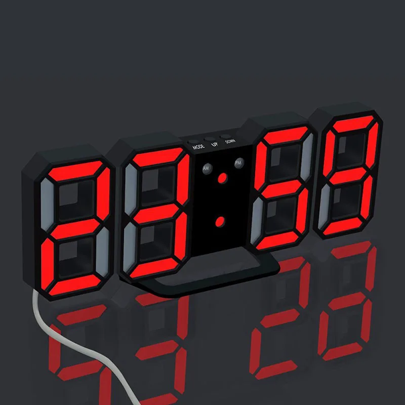  Original Modern Wall Clock Digital 3D LED Table Clock Watches 12/24 Hours Display Clock mechanism A