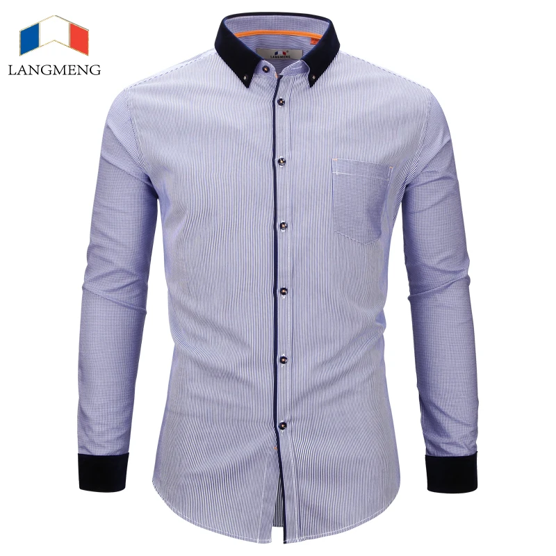 

clearance sale wholesale spring autumn new male long sleeve 100% cotton casual shirt mens striped dress shirt men chemise homme
