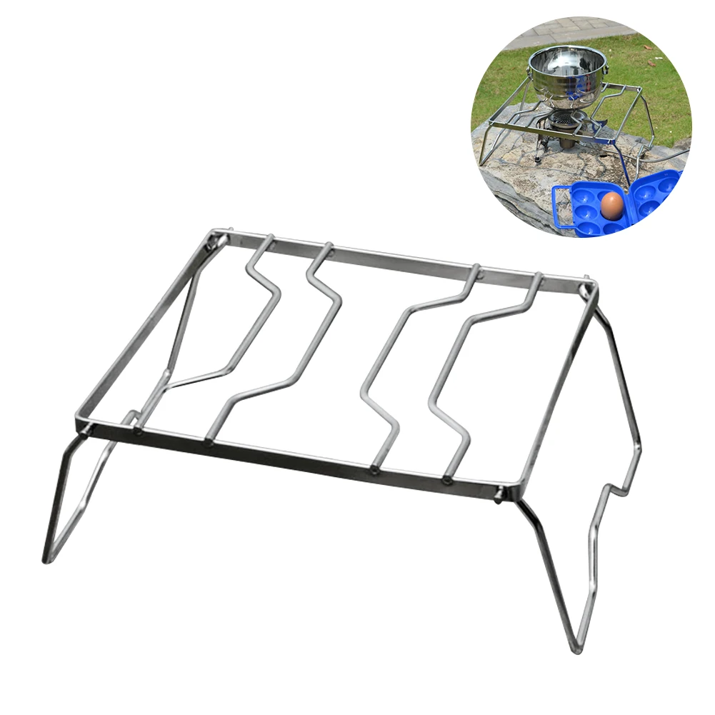 

Barbecue Picnic Stainless Steel Portable Pot Holder Bracket Travel Outdoor Practical Camping Grill Park Foldable Multifunctional