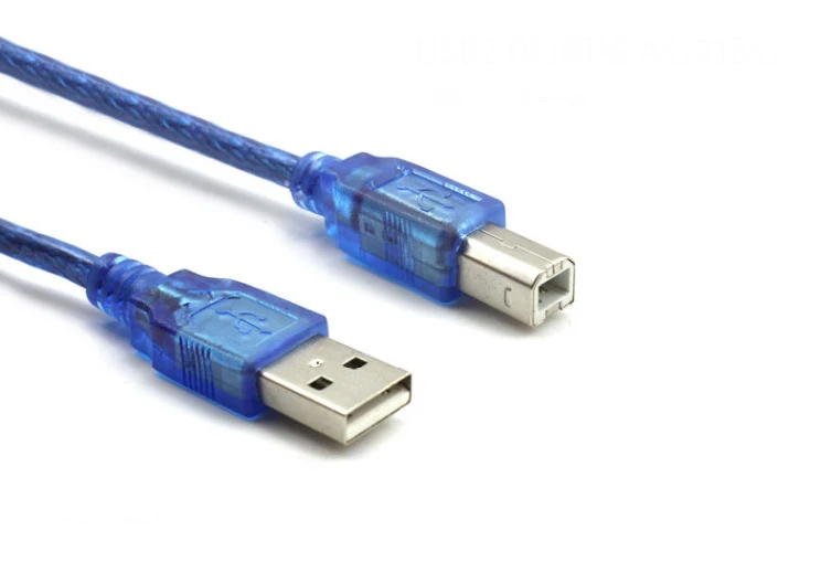 

MINIUSB Transparent Blue Double Mask Oxygen Free Copper USB Printer Cable A / B Printer Data Cable usb cable Printer cable