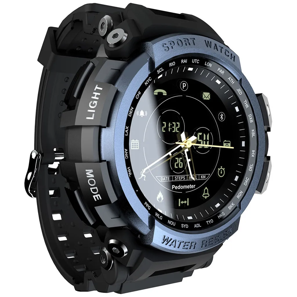 Смарт-часы мужские Bluetooth Цифровые Смарт-часы водонепроницаемые для ios и Android профессиональные автоматические спортивные Смарт-часы 19MAY29 - Цвет: BU