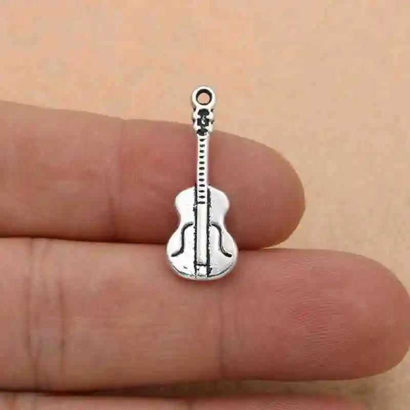 Микс античный посеребренный музыкальный нот гитара труба лента амулеты подвески для браслета ожерелье аксессуары для изготовления ювелирных изделий DIY - Окраска металла: s10