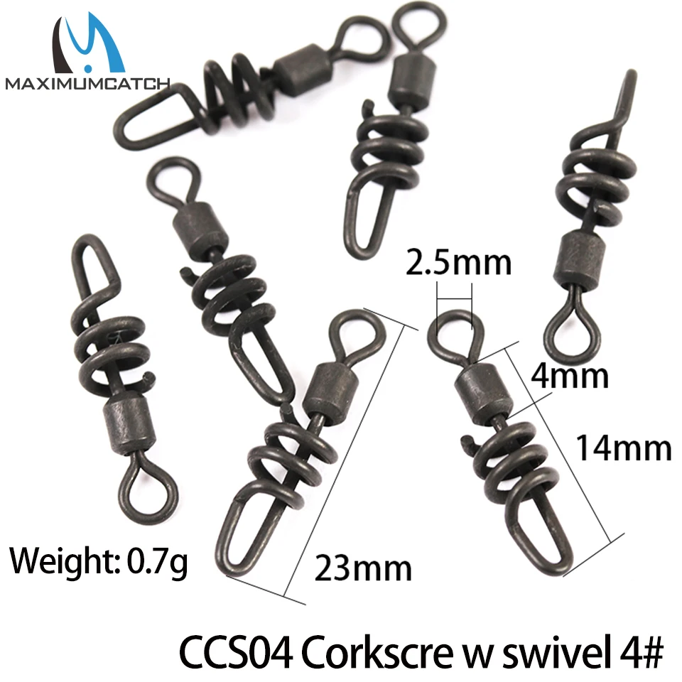 Maximumcatch карповая рыбалка 25 шт. Corkscre w Вертлюг 4 # защелкивающийся соединитель для