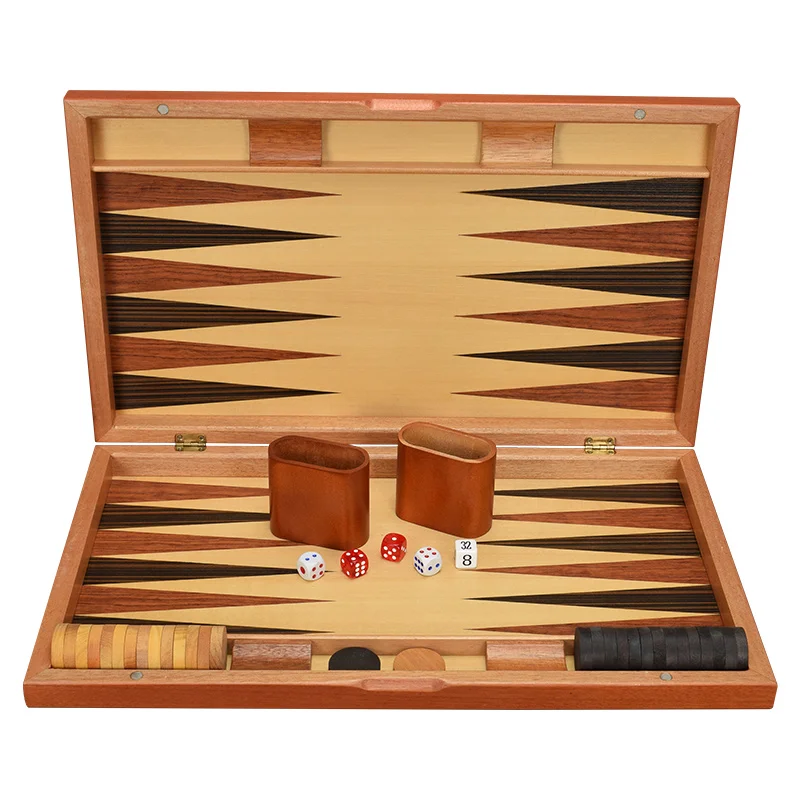 

Wooden Baccarat Chess and Backgammon Set 17-19 Inch Backgammon Western Land War Chess