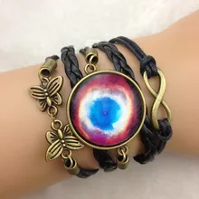 1 шт. браслет в виде многослойной косички браслеты Млечный Путь кабошон с изображением галактики на стекле бесконечности браслет с подвесками манжеты кожаный браслет 3922