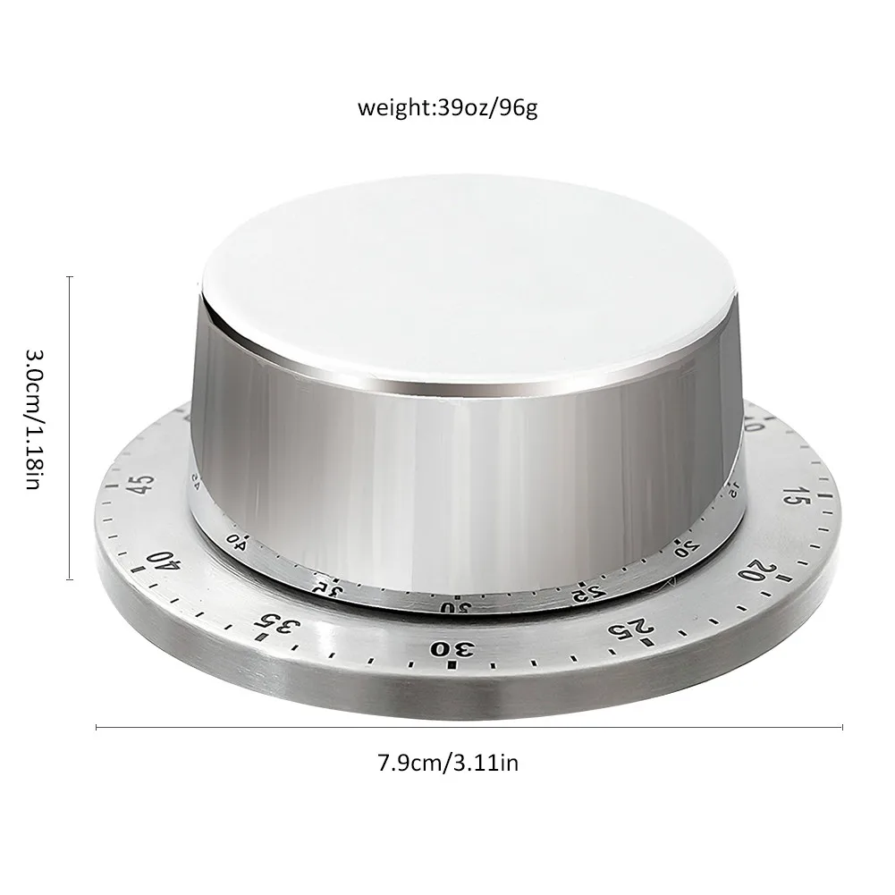 Новые кухонные Таймеры из нержавеющей стали с магнитной основой, ручной механический таймер для приготовления пищи, инструменты для приготовления пищи, кухонные гаджеты