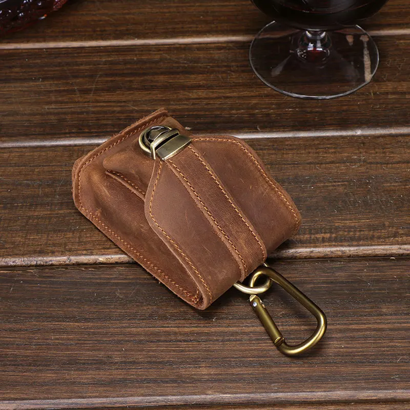 

Leather Retro Men's Lighter Cigarette Packs First Layer Cowhide Crazy Horse Skin Handmade Wear Resistant Belt Gift Box 20pcs