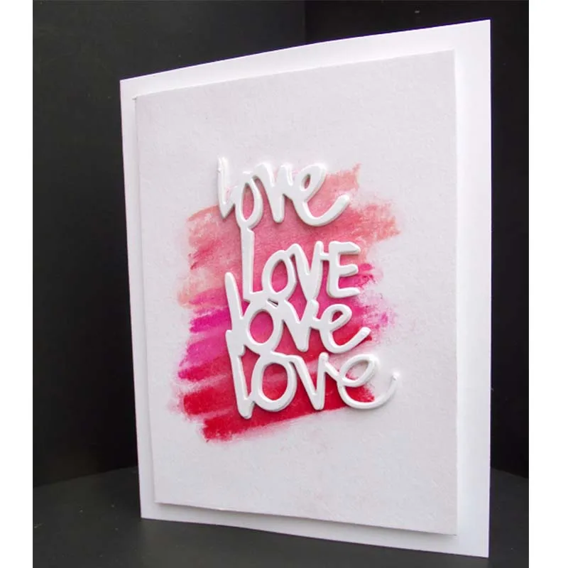 

Love Words Metal Cutting Dies for DIY Scrapbooking Photo Album Wedding Paper Cards Making Decorative Crafts Supplies 2019 Newest