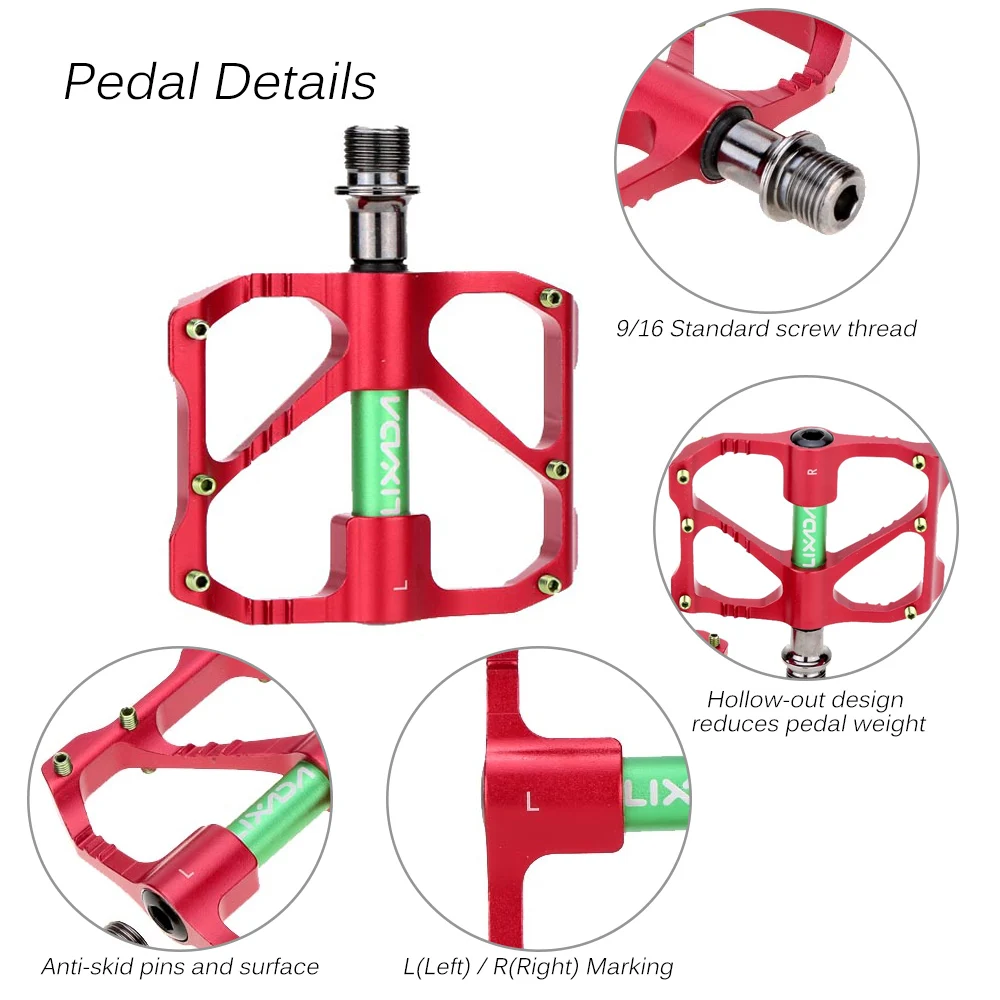 2 шт./пара педаль велосипеда Lixada алюминиевый сплав горный велосипед велосипедная педаль герметичные подшипники педали 9/16"