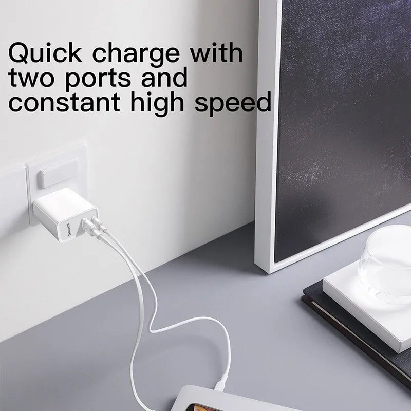 Продажа Baseus font b Usb b font зарядное устройство быстрое зарядное устройство 3,0 адаптер EU US 5A font b Usb b font C зарядное устройство для мобильного телефона дорожное настенное з...