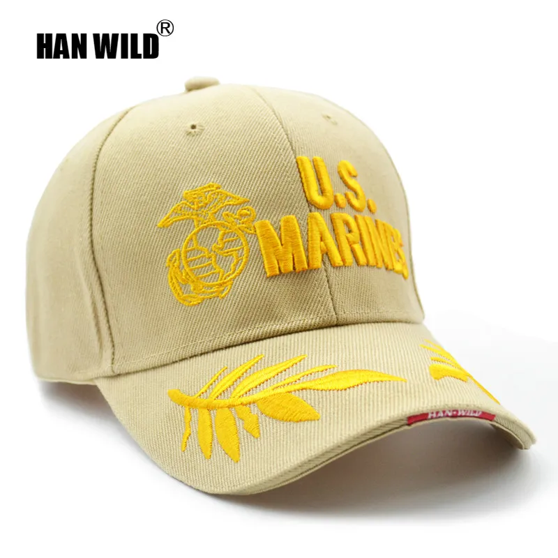 HAN WILD Summer Baseball Cap Men Tactical Caps Fashion Design with Embroidery US Marines Army Hat Khaki/Black/Navy Airsofts | Спорт и