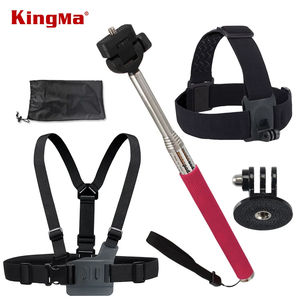 Комплект аксессуаров KingMa 3 в 1 для Gopro крепление на голову + нагрудный ремень