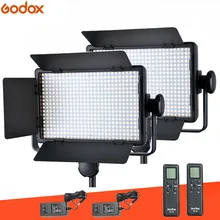 Godox 2 x Профессиональный светодиодный 500C 3300 K~ 5600 K сменный светодиодный свет+ пульт дистанционного управления+ адаптер питания переменного тока+ видеокамера