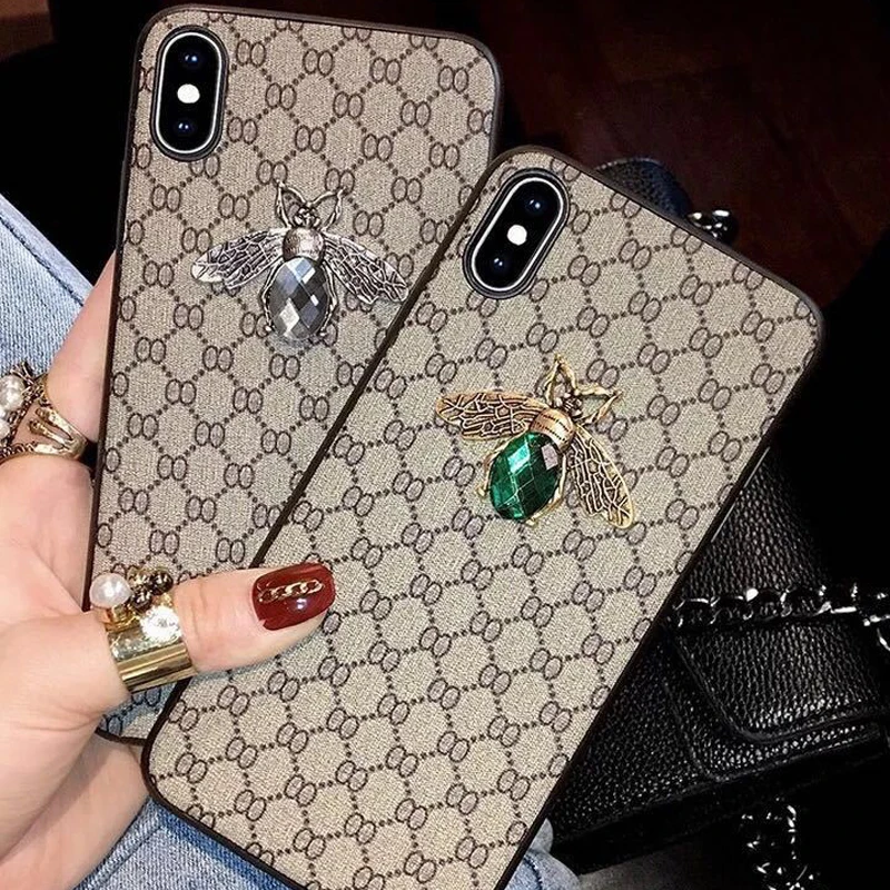 

Bee color drill plaid Mobile Phone case For iphone XR X XS Max 6 6S 7 8 Plus Fashion Business simplicity new phone shell
