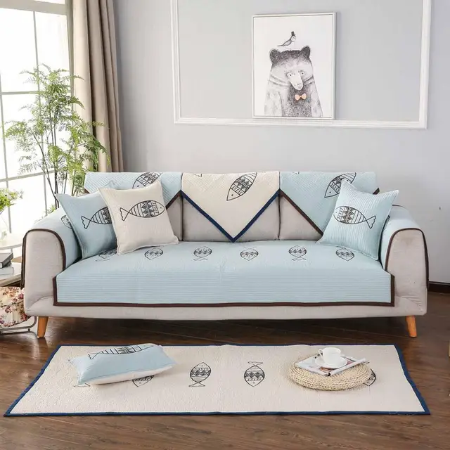 Buy Luxury Fish Warm Cotton Sofa Covers for Home
