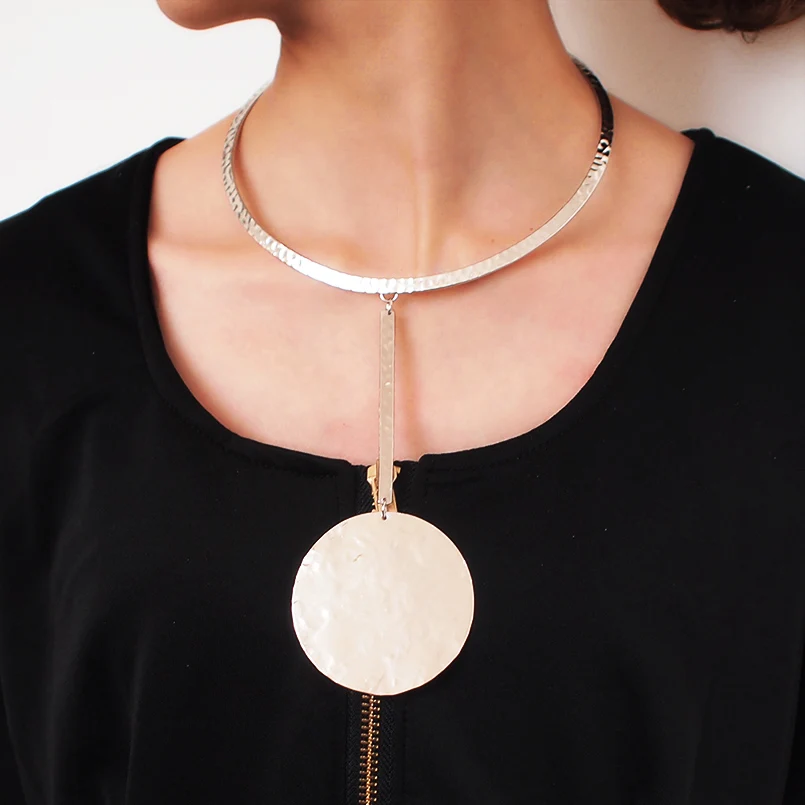 Женский ошейник чокер MANILAI в стиле панк ожерелье макси с большими кольцами