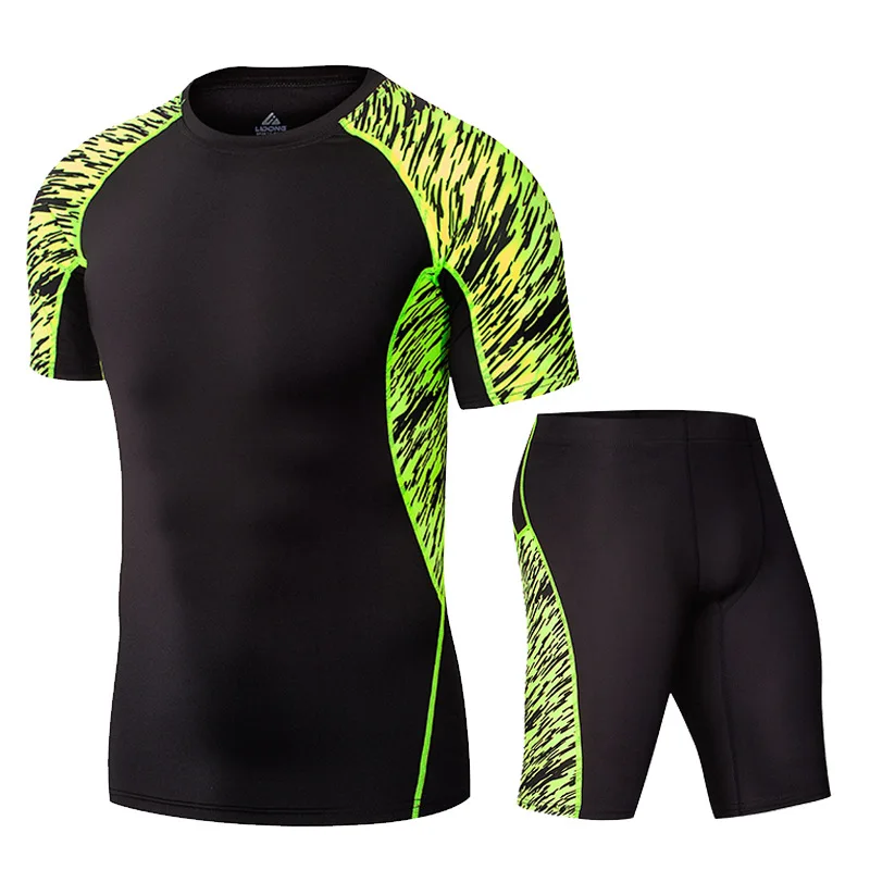 LIDONG-2017-Short-Sleeved-Running-Sets-Men-Sport-Tights-Compression-Underwear-Suits-Fitness-Gym-Jogging-Training