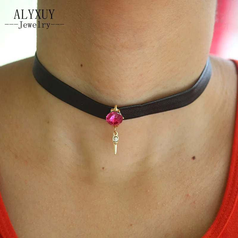 Новая мода ювелирные изделия кристалл с кожей колье ожерелье смешанный цвет подарок для женщин девушки N1801