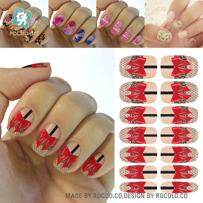 Rocooart K2 водная переводная наклейка для дизайна ногтей китайские чернила розы цветы Рождественские Обертывания для ногтей Наклейки для декора маникюра Фольга - Цвет: K5675