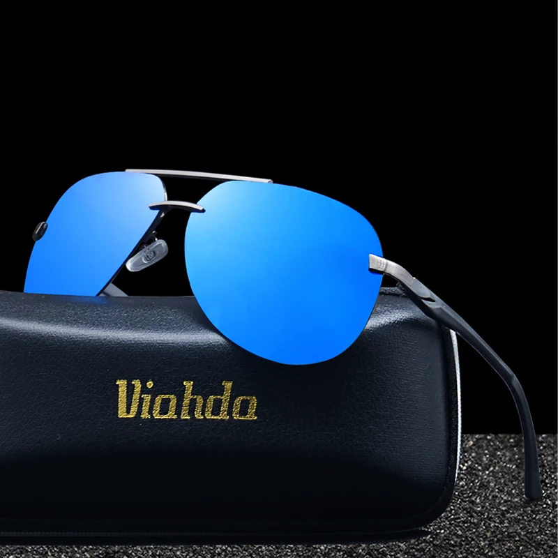 

VIAHDA Mens Aluminum magnesium HD polarized fashion Sun Glasses male driving eyewea classic eyewear Oculos
