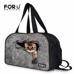 FORUDESIGNS/модные женские туфли Для мужчин путешествия багажные сумки 3D Симпатичные животные кошка Ferret печать Брезентовая сумка для студентов
