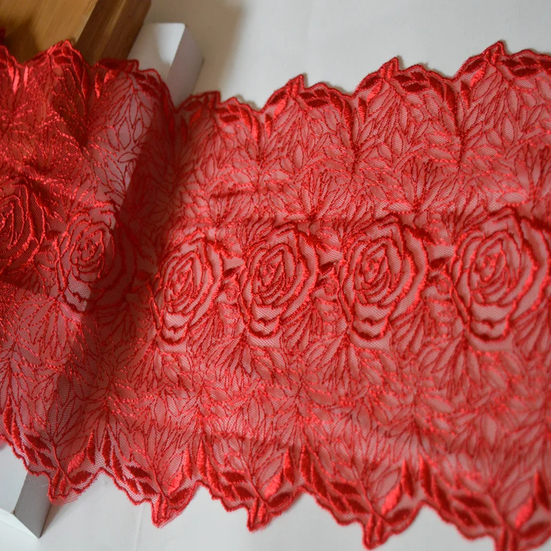 2yds/Лот, красная серия, флуоресцентная Цветочная вышивка, отделка с дизайном для свадьбы, невесты и украшения одежды 18102003