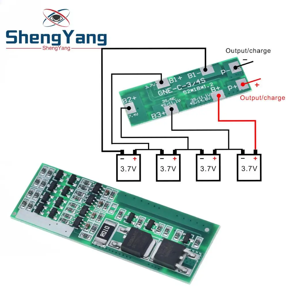 ShengYang 4S 8A полимерная литий-ионная литиевая батарея Защитная плата для 4 последовательных 4 шт. 3,7 литий-ионная зарядка защитный модуль BMS