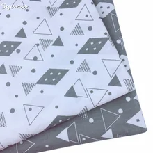 Серая хлопковая ткань с геометрическим принтом для рукоделия, швейная Лоскутная Ткань, постельные принадлежности, текстиль, детское одеяло, ткань для шитья, материал ткани, Tecidos