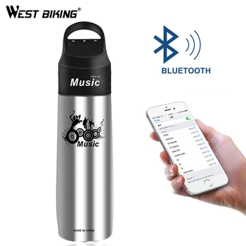 

WEST BIKING Bicycle Bluetooth Bottle Cycling 750ML Bike Water Bottle With MP3 Player Music Recharge Vacuum Flask Sport Bottle