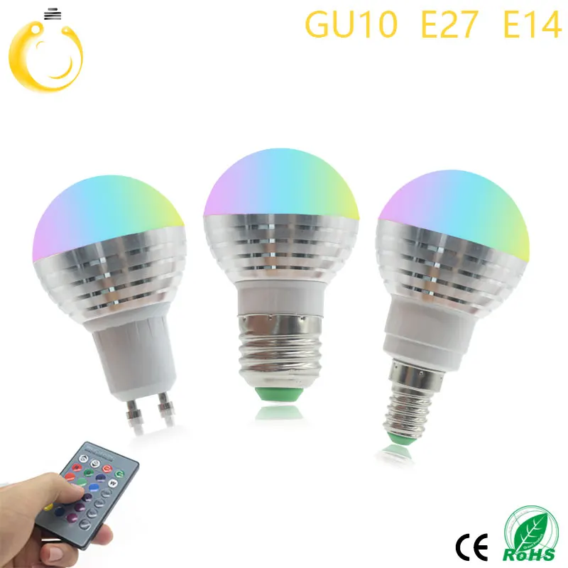 E27 E14 Светодиодный 16 меняющий цвет RGB волшебный светильник лампа 85 265 в 110 120 220 В