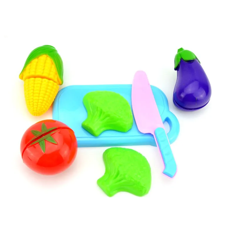Пластмассовая резка овощей и фруктов, обучающая имитация еды, ролевые игры, набор, Детские кухонные игрушки для детей дошкольного возраста L1
