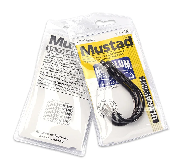 Mustad норвежский рыболовный крючок, супер мощный большой размер, круглые рыбные крючки, 1#-12/0#, 10827NP-BN