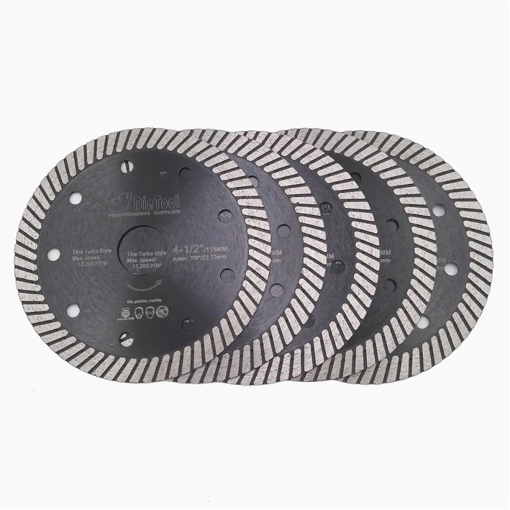 5pks 115MM Diamond hot pressed diamond blades Superthin Turbo disc with 10mm segment height