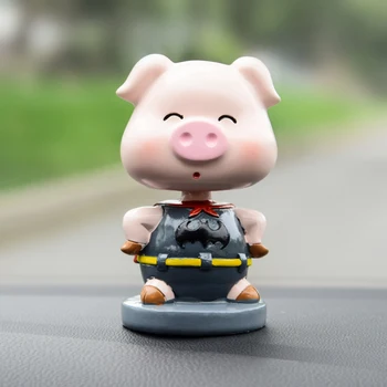 

Car Decoration Super Batman Pig Hand Craftwork Cartoon Mode Resin Shake The Head Doll Toy Auto Dashboard Ornament Fashion Gifts