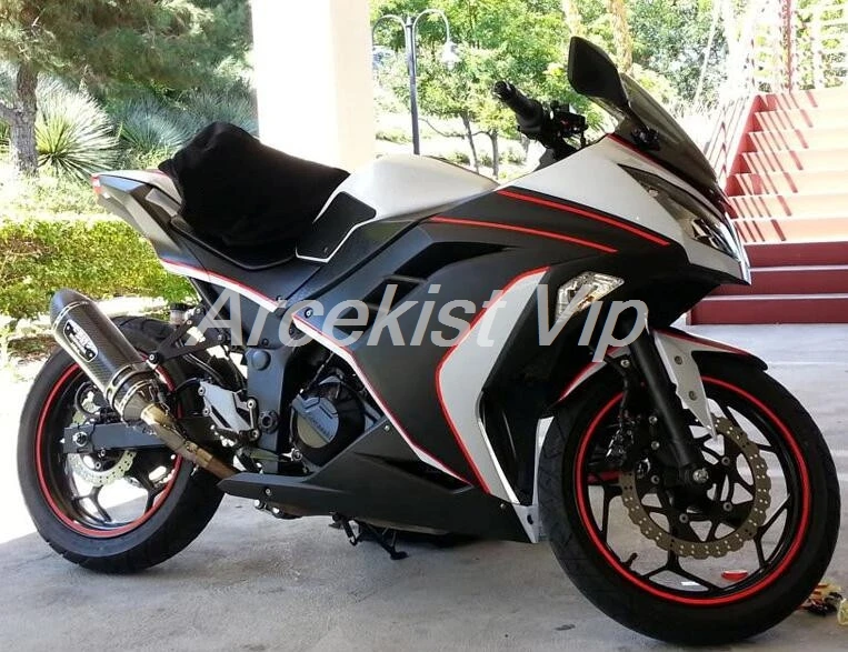 Пользовательские новые инъекции ABS обтекатели комплект для Kawasaki ninja300 2013- EX300 EX300R 13 14 15 16 17 красный черный+ крышка бака белый