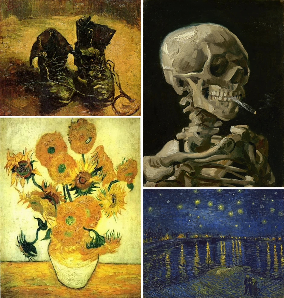 van gogh skeleton painting