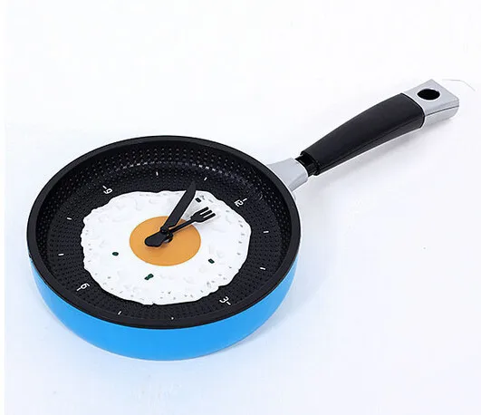 Promotion Multi-couleur Horloge Murale Oeufs Frits Pan Horloge En Forme de Creative Fried Oeufs Pot 12 PCS/LOT Expédition Libre de SME