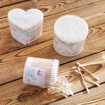 

300/250/200/150/100pcs Wood Cotton Swab Cosmetics Permanent Makeup Health Medical Ear Jewelry Clean Sticks Buds Tip