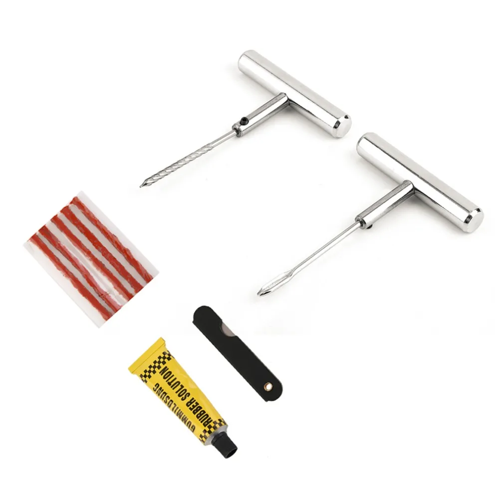 Prix pour 2016 Nouveau 6 Pcs/ensemble Utile Automobile Vélo Tubeless De Réparation De Pneus Kit Crevaison Pneu De Voiture Plug Repair Tool Kit Accessoires Prix pour 2016 Nouveau 6 Pcs/ensemble Utile Automobile Vélo Tubeless De Réparation De Pneus Kit Crevaison Pneu De Voiture Plug Repair Tool Kit Accessoires