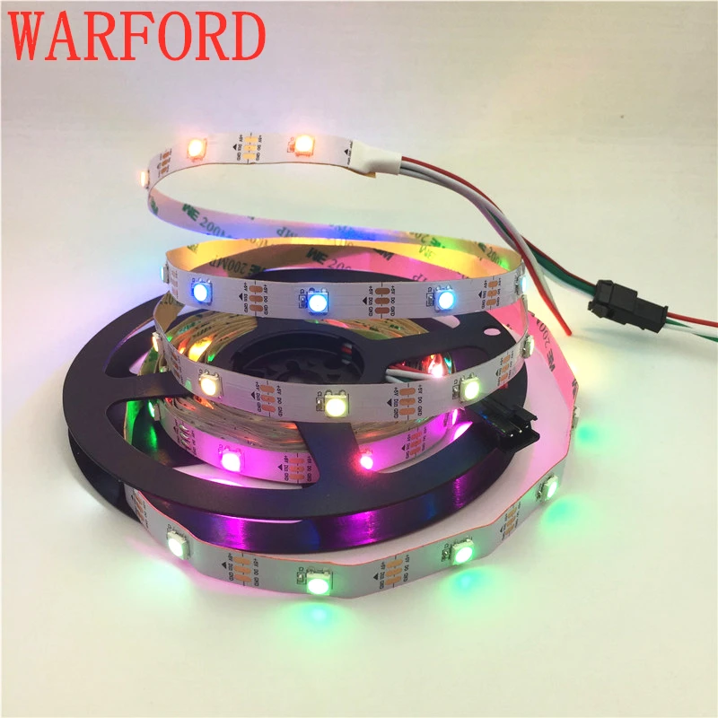 DC5V WS2812B 30/60/74/96/144 пикселей/светодиодов/m Smart led пикселей полосы черный/белый