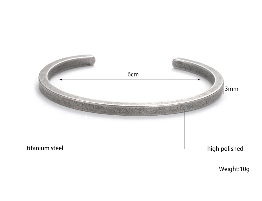 Винтажный серебряный Браслет-манжета Модный корейский стиль титановая сталь мужской браслет 1314 браслет возлюбленной