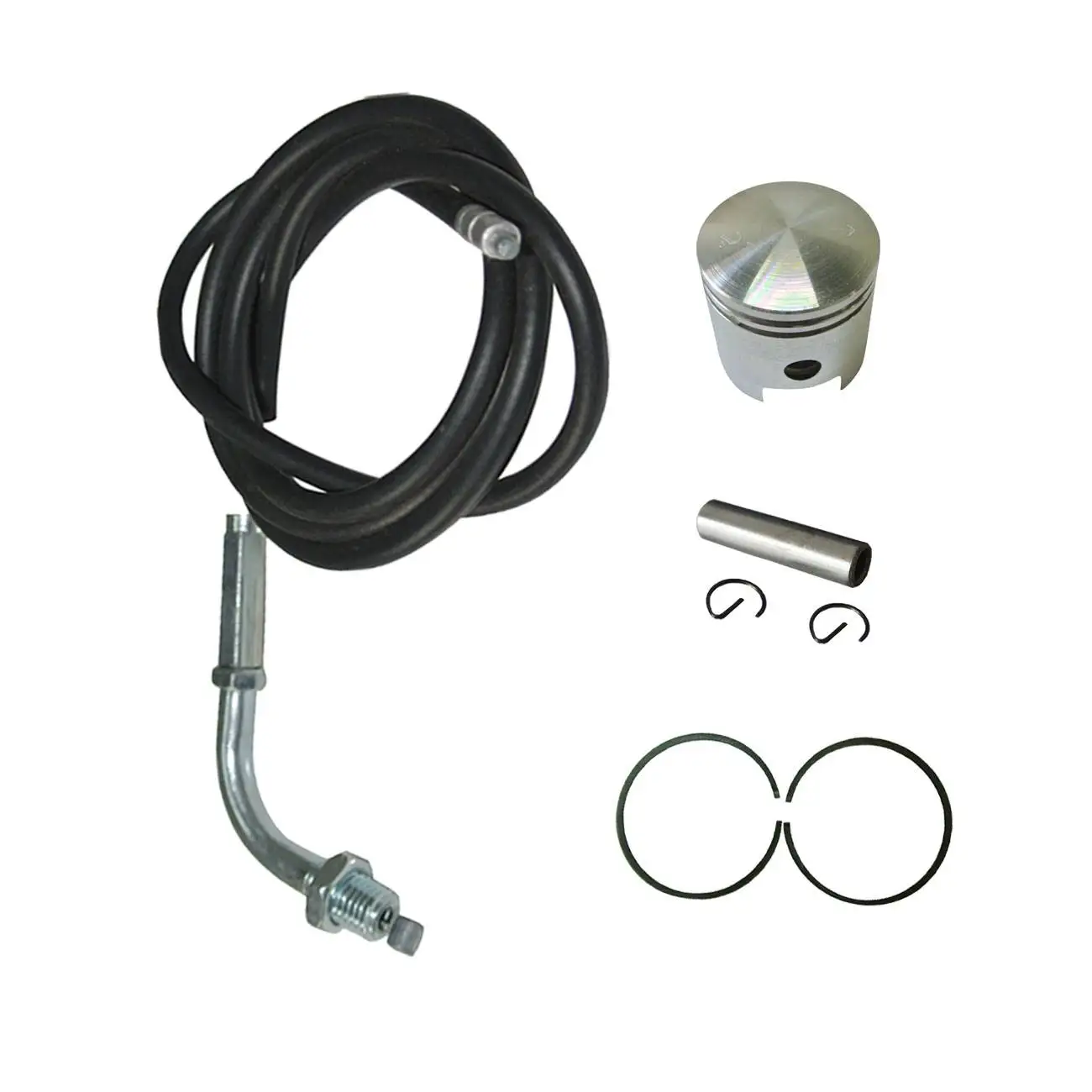 Throttle Cable&2xPiston Ring&Pin&Piston For 66/80cc Motorized Bicycle Engine