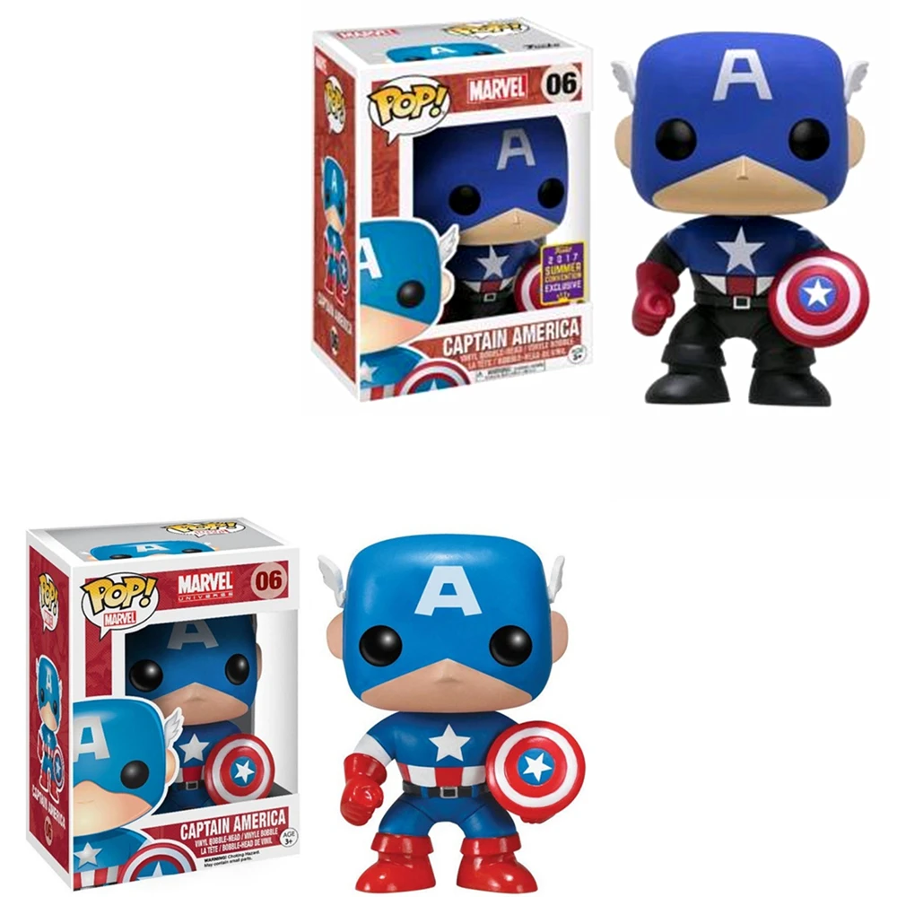 

Funko POP Marval The Avengers Captain America Summer Convention Exclusive Action Figures Model Toys Collection for Child Gifts
