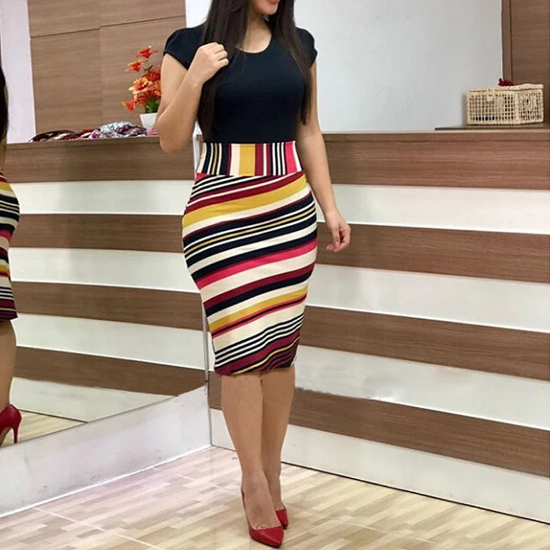 Women Summer Dress Woman Casual Slim Bodycon Sexy Dresses Ladies Office Pencil Dresses Vestidos mujer Woman Short Sleeve Dress