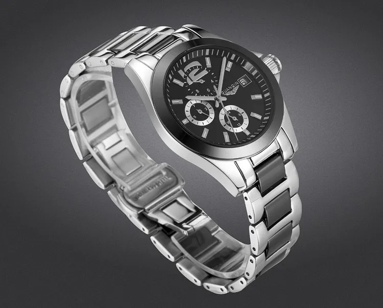 GUANQIN Ceramic Watch White Black Womens Ceramic Watch Mechanical Watch Auto Date Waterproof Dress Girls Clock Wristwatches (5)