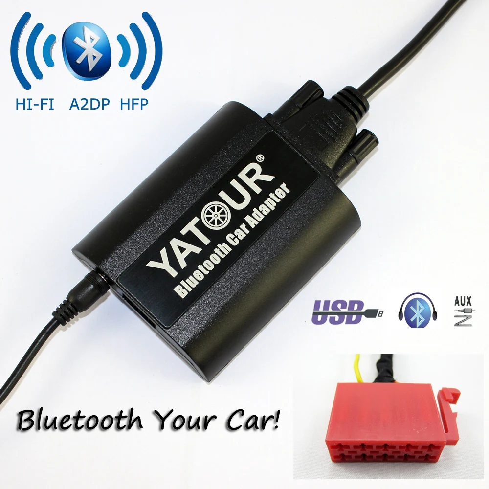 

Yatour Bluetooth Car Adapter For VW Gamma 4 Head Unit 10-Pin Golf jetta mk3 passat B4 YT-BTA AUX IN HI-FI A2DP USB charing port